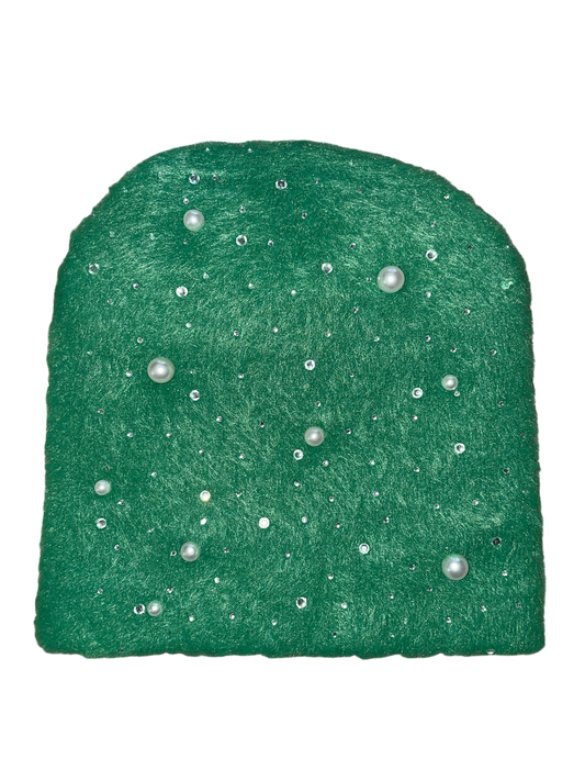 Pearl & Diamond Mohair beanie (green)